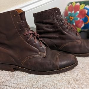 Brown leather ankle boots women's 8 colt quality